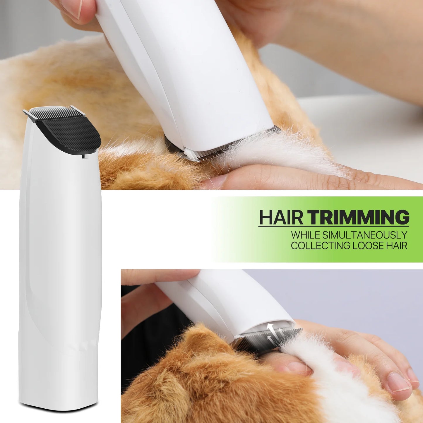 Pet Grooming Kit & Vacuum Suction 99% Pet Hair, Dog Grooming Kit with 6 Professional Grooming Shedding Tools for Dogs Cats and Other Animals, Black