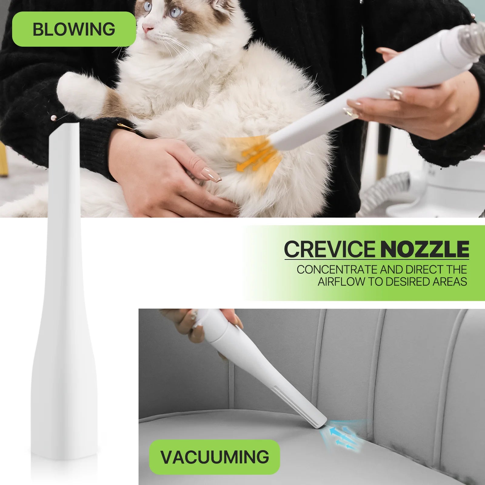 Pet Grooming Kit & Vacuum Suction 99% Pet Hair, Dog Grooming Kit with 6 Professional Grooming Shedding Tools for Dogs Cats and Other Animals, Black